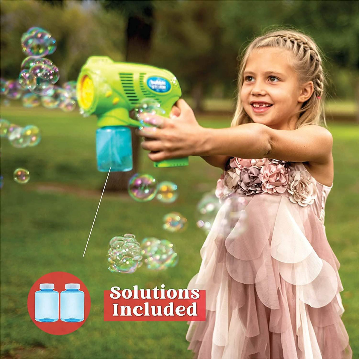 2-Pack: Blue and Green Bubble Gun