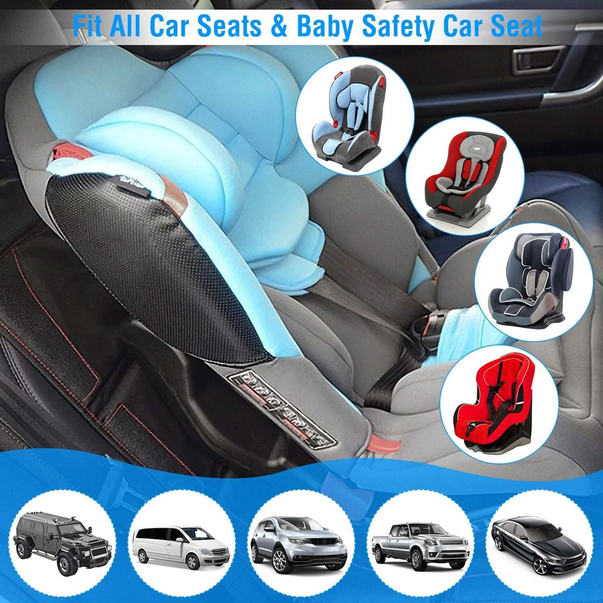 2-Pack: Car Seat Protector Cushion Mat Pad with Thick Padding