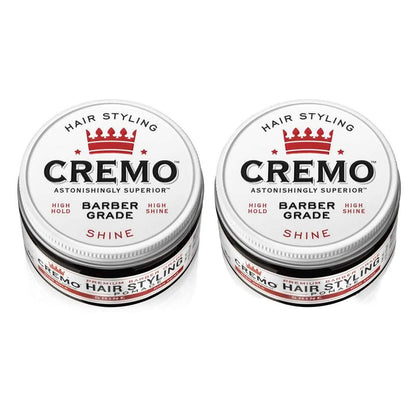 2-Pack: Cremo Premium Barber Grade Hair Styling Shine Pomade 4oz