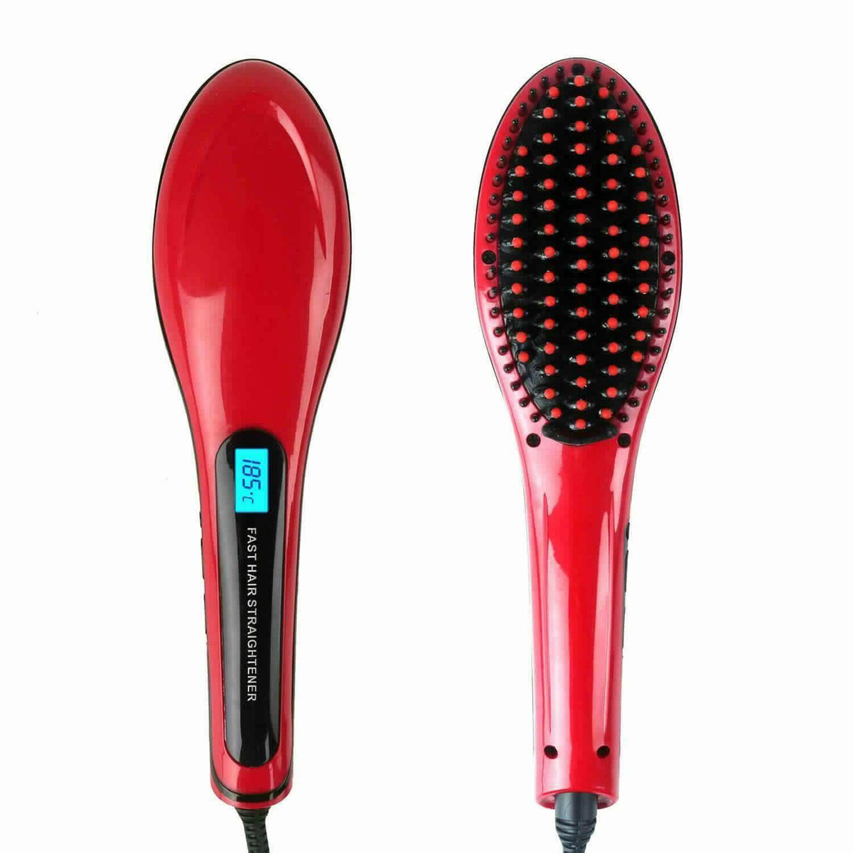 2-Pack: Electronic Fast Hair Straightener with Detangling Brush
