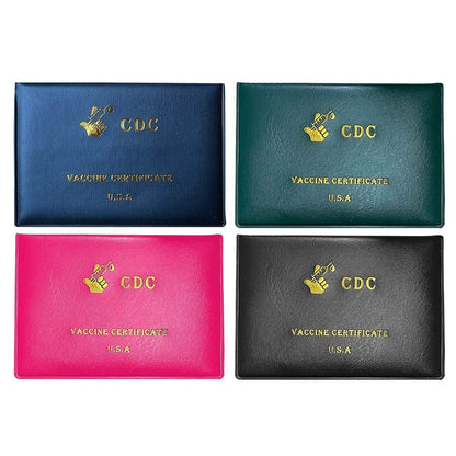 2-Pack: Faux Leather CDC Vaccination Card Immunization Record Protector Holder