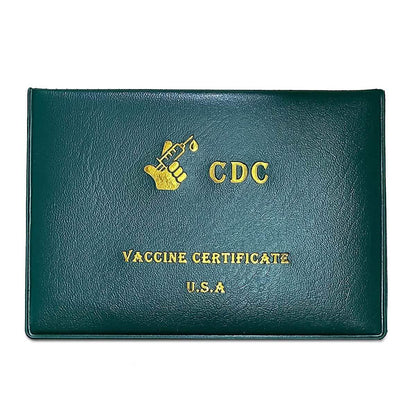 2-Pack: Faux Leather CDC Vaccination Card Immunization Record Protector Holder