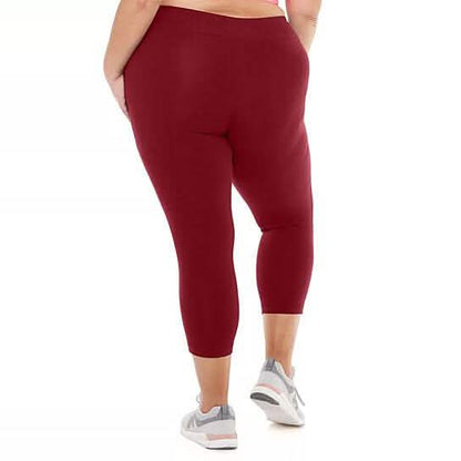 2-Pack: Plus Size Women's Ultra-Soft High Waisted Capri Leggings