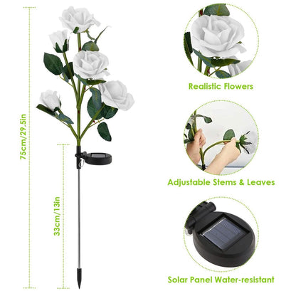 2-Pack: Solar Powered Rose Flower LED Decorative Lamp