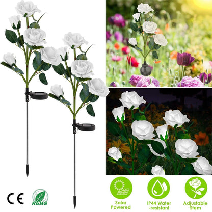 2-Pack: Solar Powered Rose Flower LED Decorative Lamp