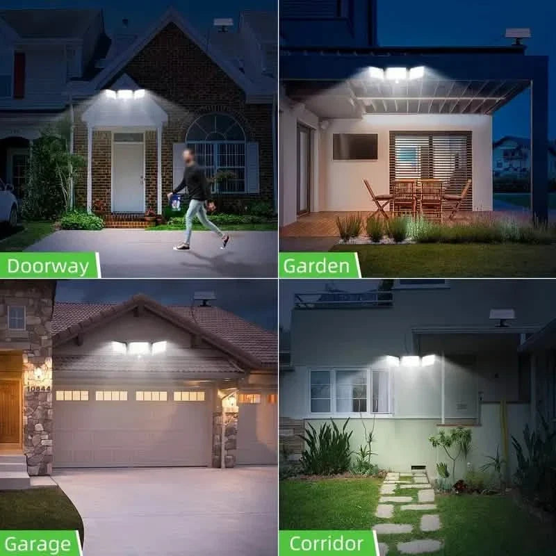 2-Pack: Split Solar Wall Light For Outdoor With Motion Sensor 3 Heads