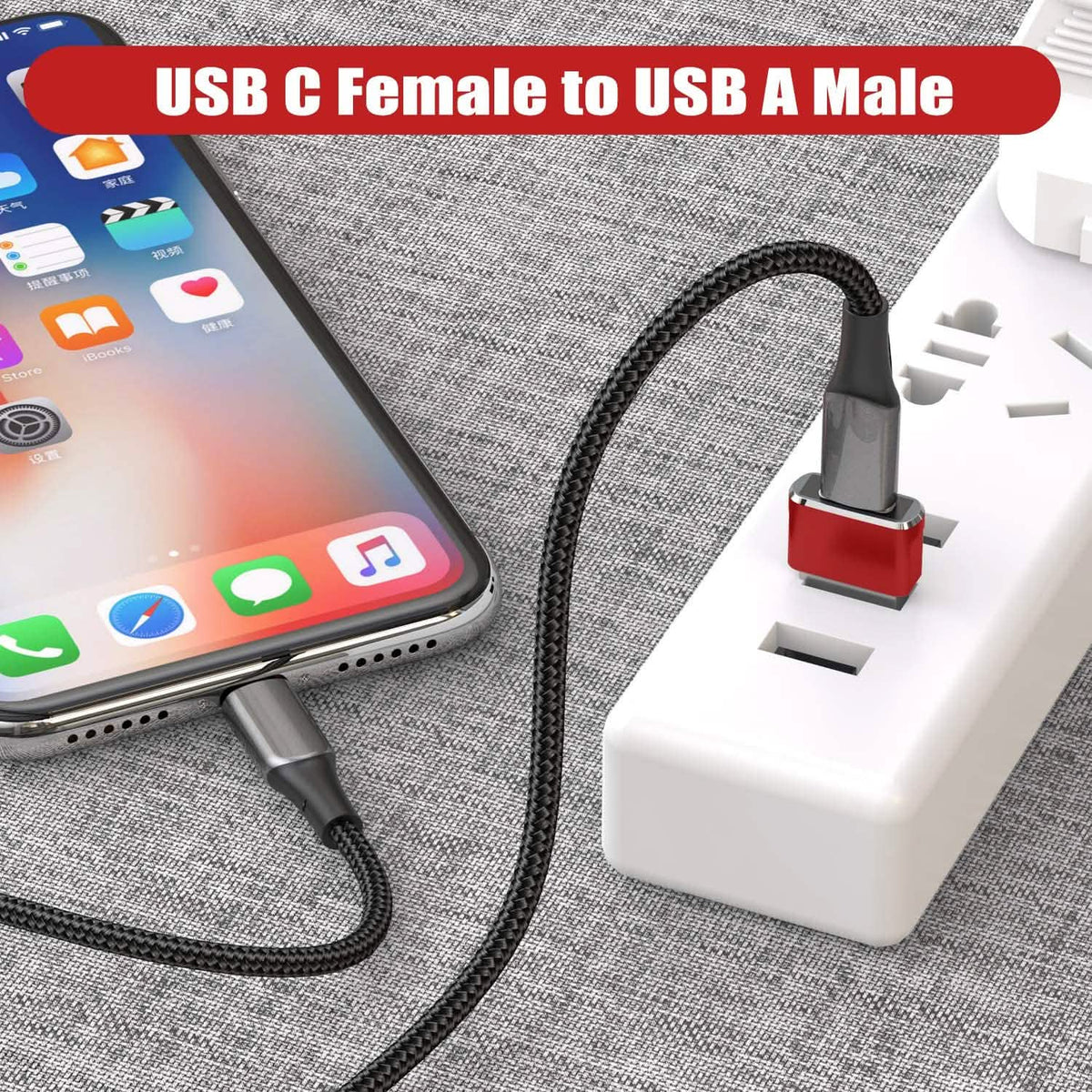 2-Pack: USB C Female to USB Male Adapter