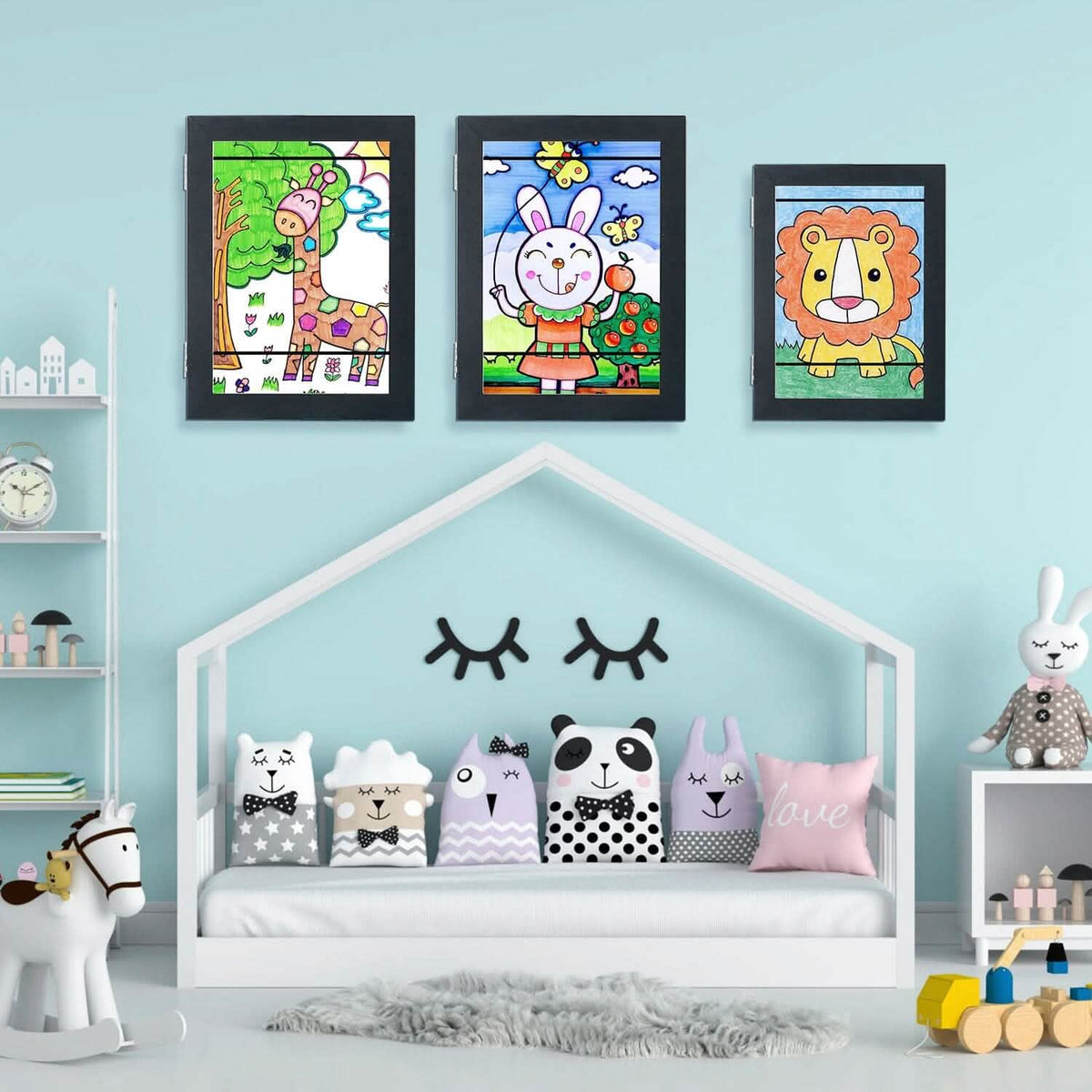 2-Piece: Kids Art Frame Front Opening Wooden Picture Frame