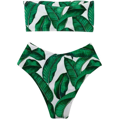 2-Piece: Women's Tube Top Bikini Swimsuit