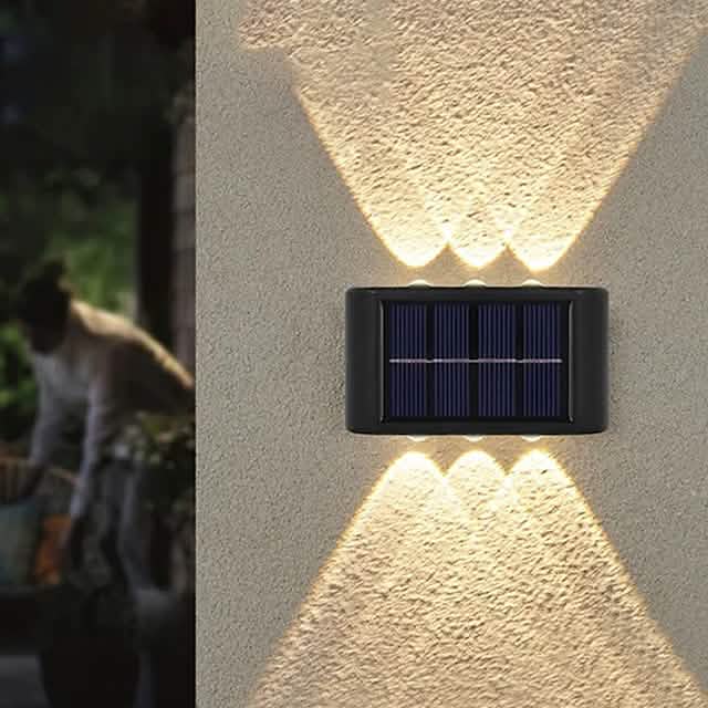 2-Pieces: Outdoor Wall Light Solar Waterproof LED Light