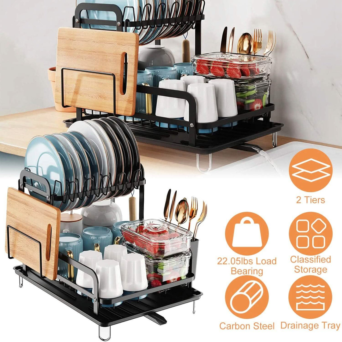 2-Tier Dish Drying Rack