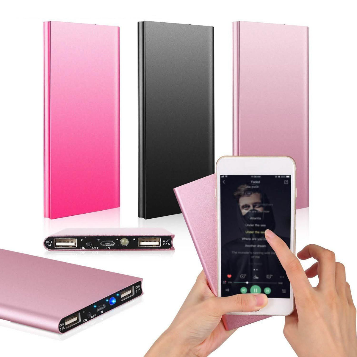 20000mAh Power Bank Ultra Thin External Battery Pack