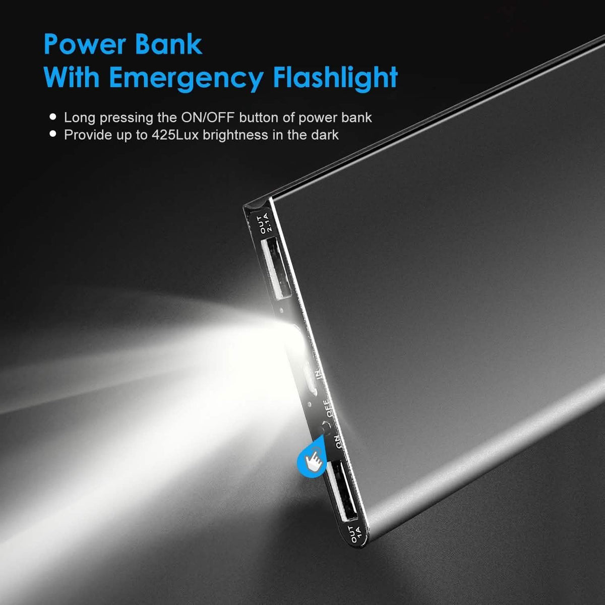 20000mAh Power Bank Ultra Thin External Battery Pack