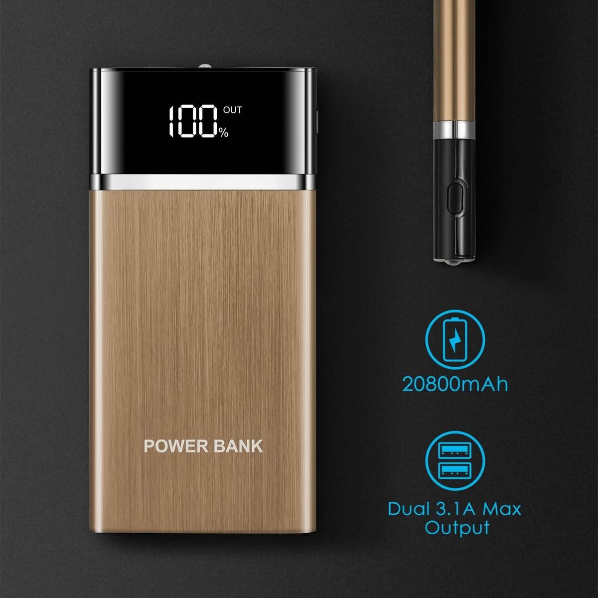 20800mAh Power Bank 76.96W External Battery Pack