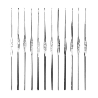 22-Piece: Aluminum Multi-Color Crochet Hook Needles
