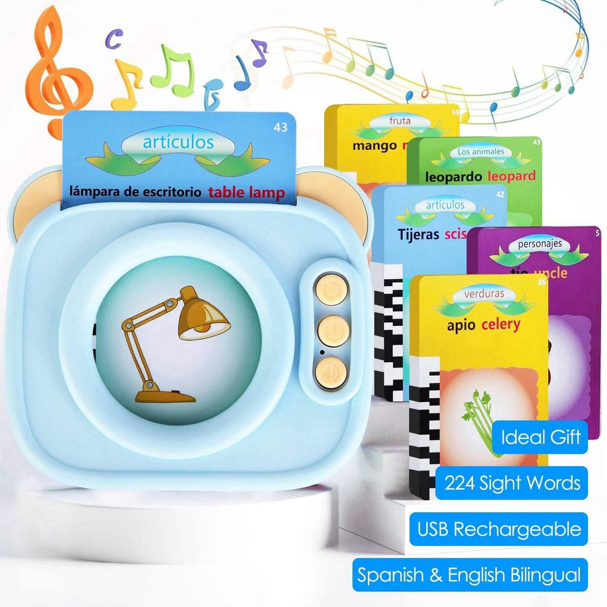 224 Sight Words Spanish and English Bilingual Talking Flash Cards