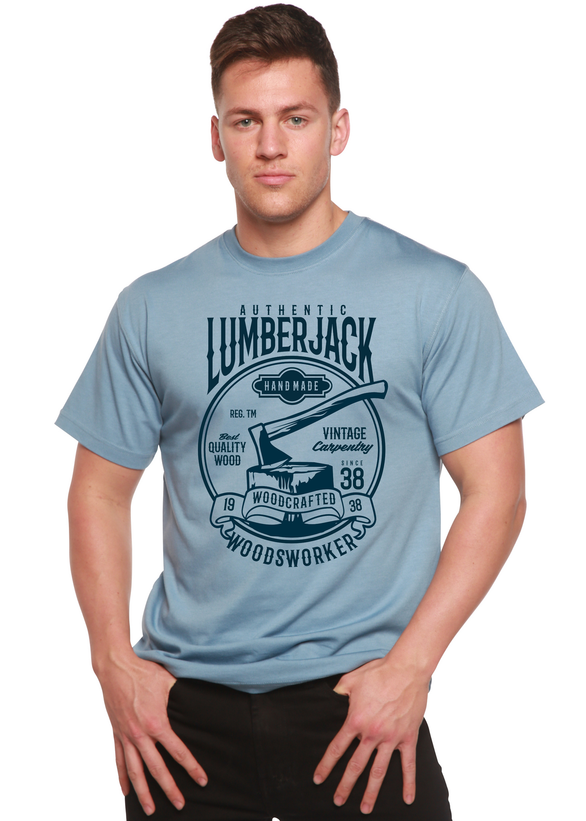 Authentic Lumberjack Men's Bamboo Viscose/Organic Cotton Short Sleeve Graphic T-Shirt