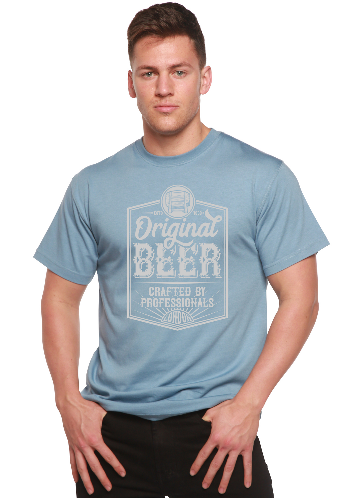 Original Beer Men's Bamboo Viscose/Organic Cotton Short Sleeve Graphic T-Shirt