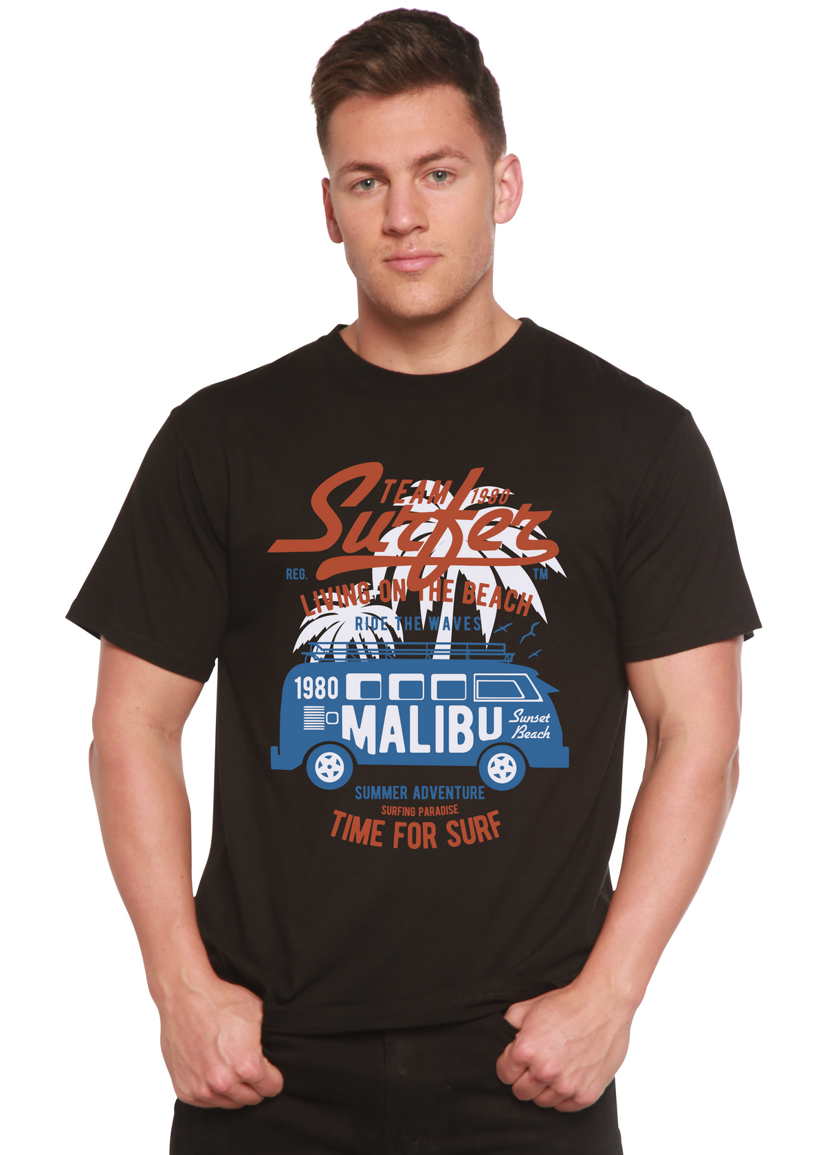 Team Surfer Spun Bamboo® Men's Bamboo Viscose/Organic Cotton Short Sleeve Graphic T-Shirt