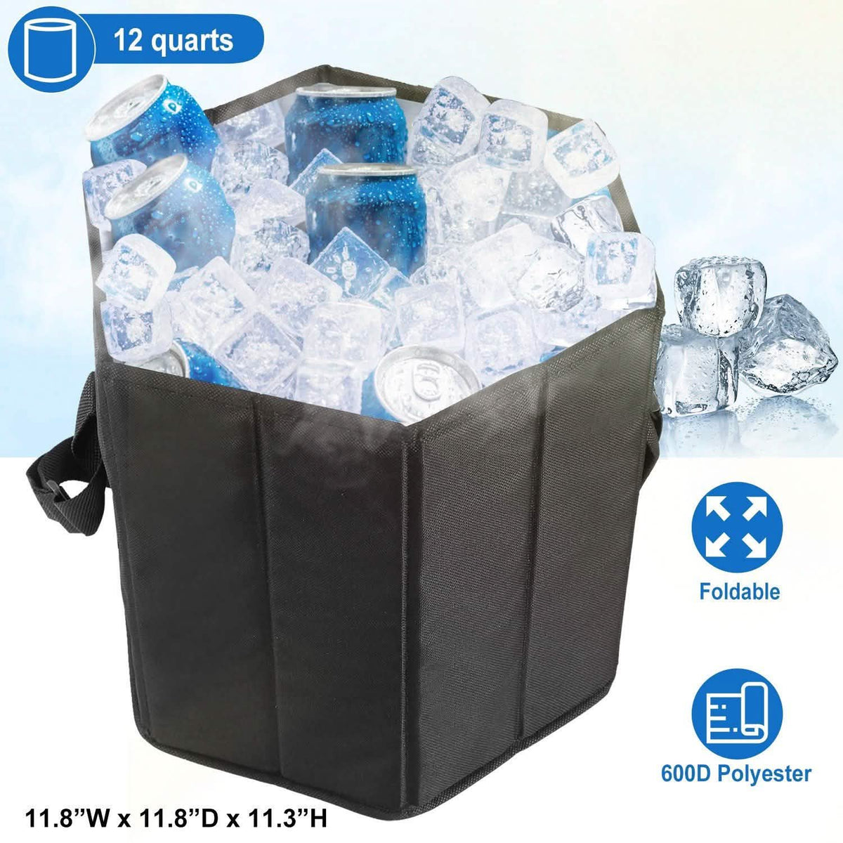 3 Gallon Collapsible Grocery Cooler Bag Seat Combo