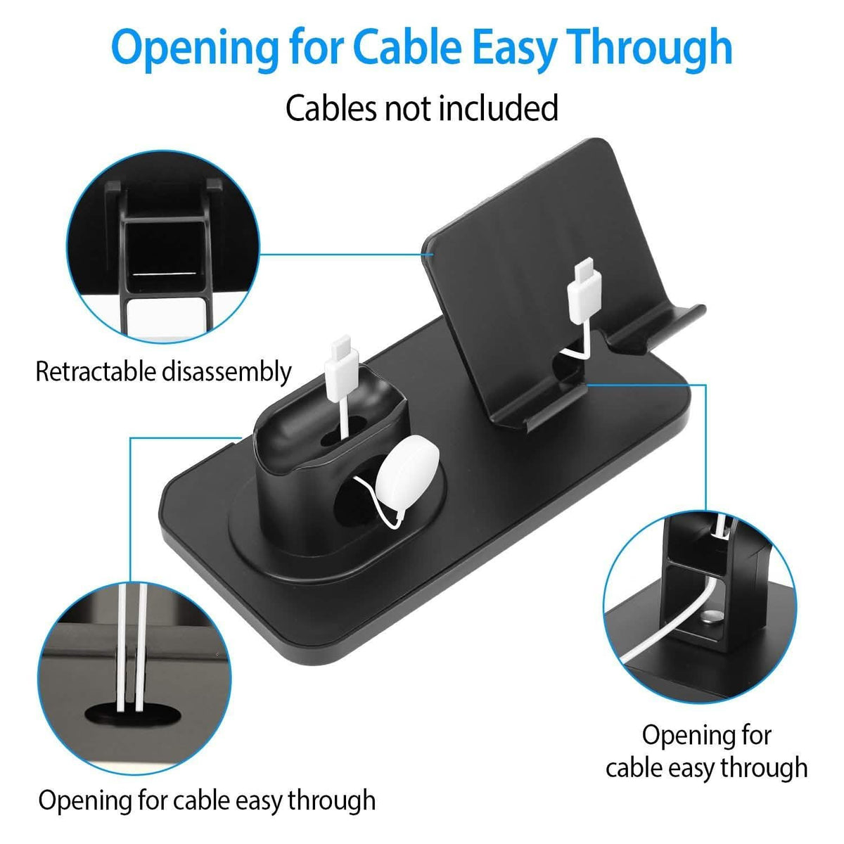3-in-1 Charging Dock Station Phone Charger Stand Holder