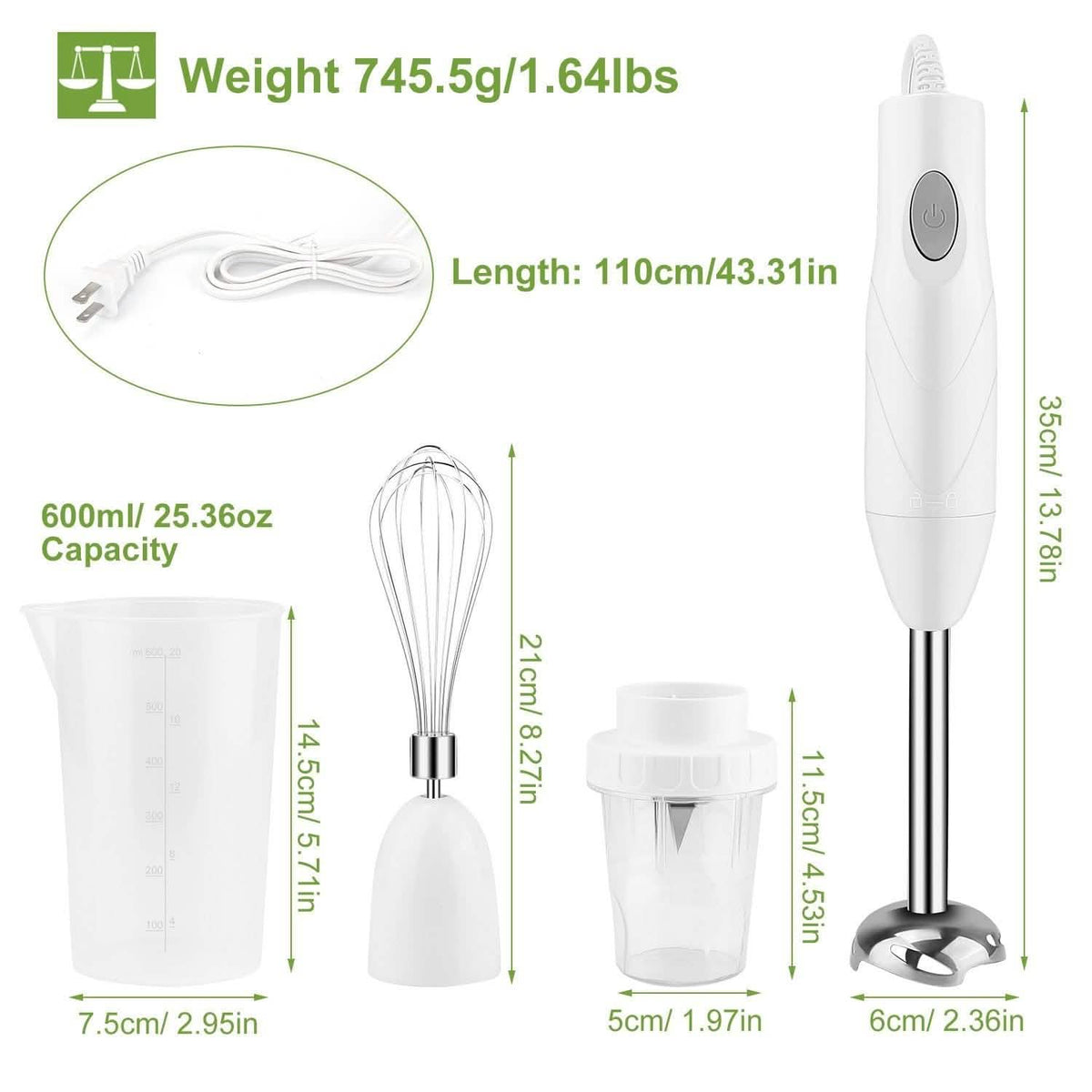3-in-1 Immersion Hand Blender Multifunctional Stick