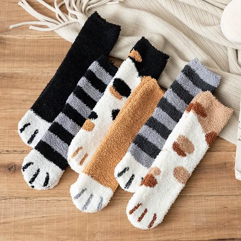 3-Pack: Autumn and Winter Cat Claws Socks