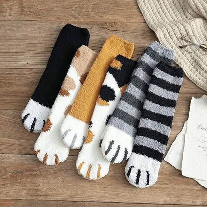 3-Pack: Autumn and Winter Cat Claws Socks