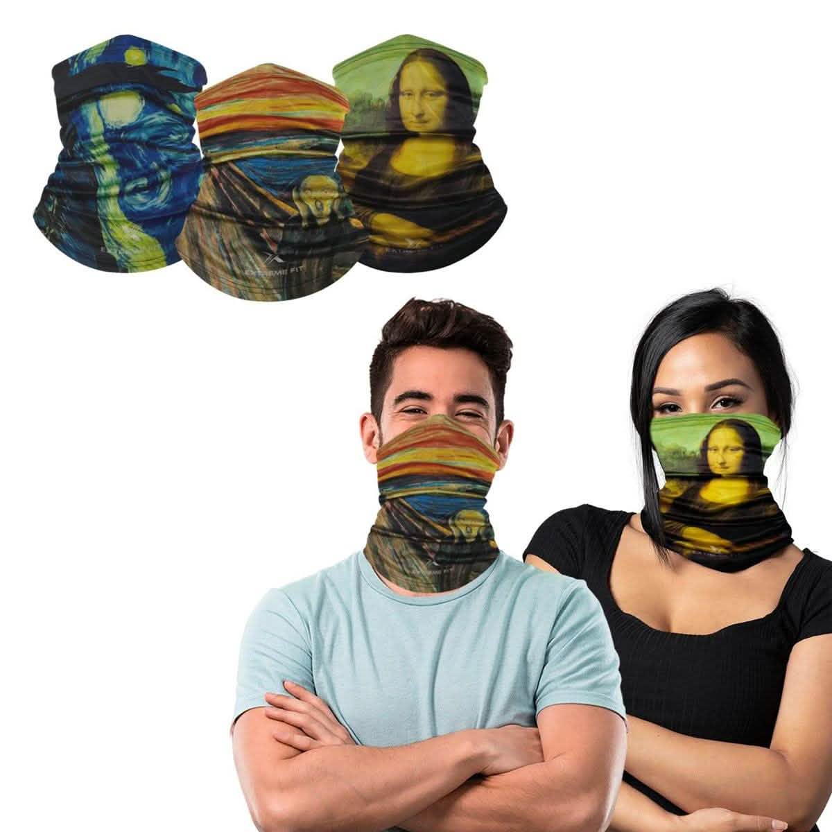 3-Pack: Famous Painting Neck Gaiter Bandana Multifunctional Scarves