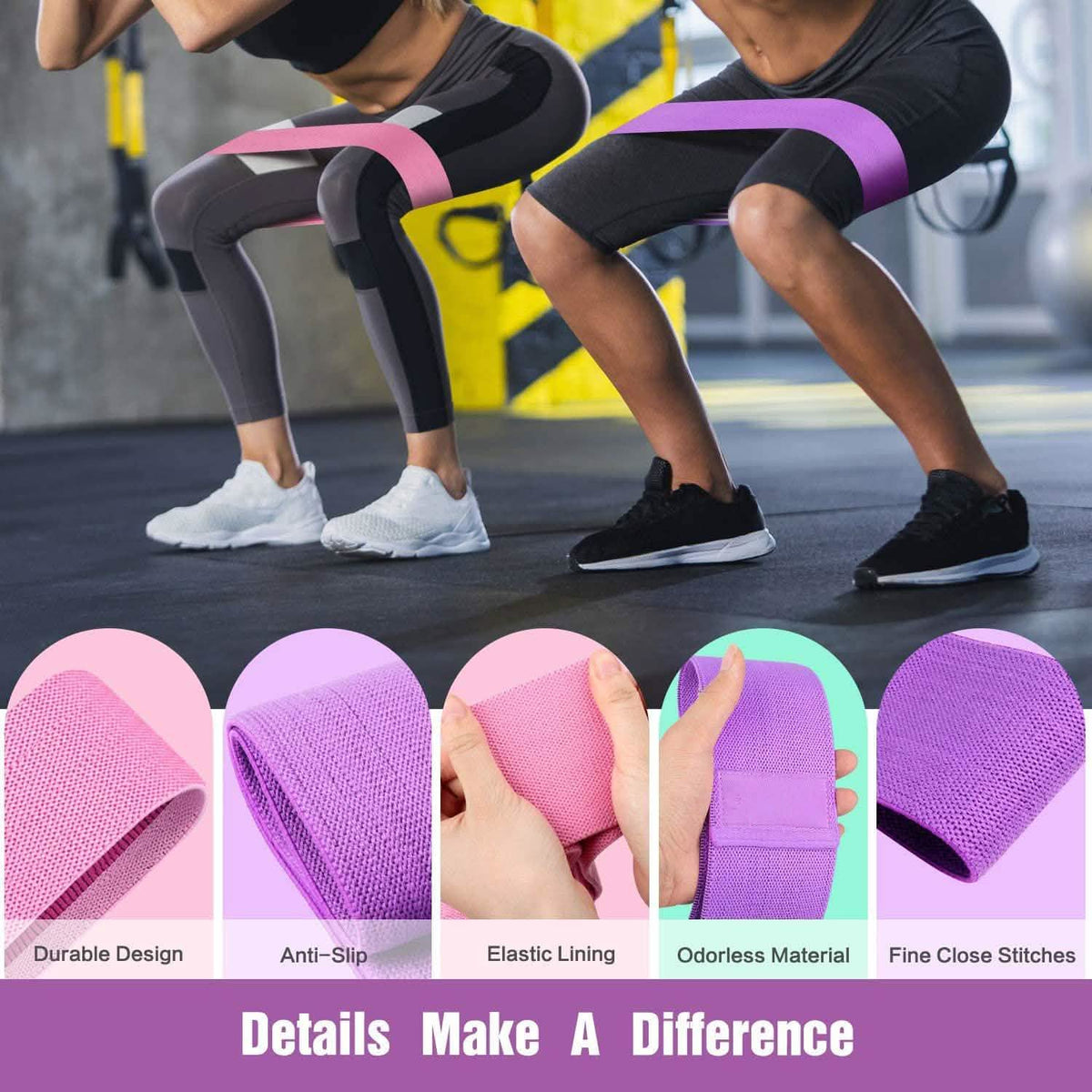 3-Pack: Resistance Bands for Legs and Butt Exercise