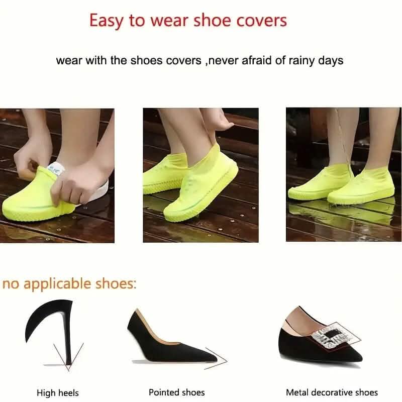 3-Pairs: Outdoor Latex Rain Boots Waterproof Shoe Cover