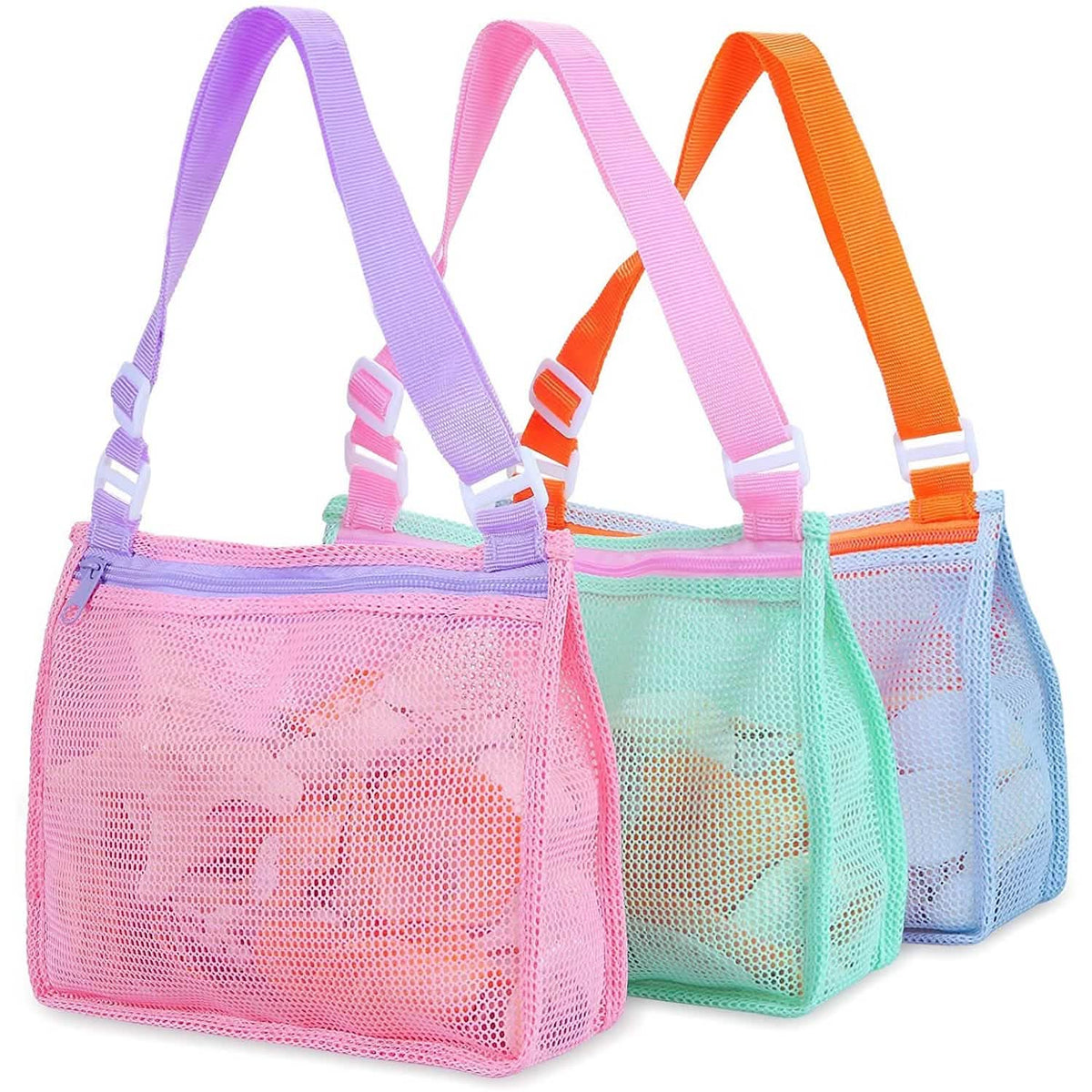3-Piece: Mesh Toy Beach Bag