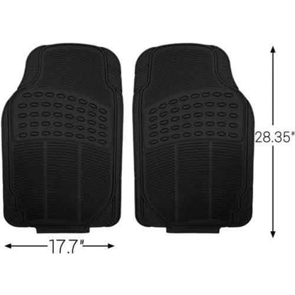 3-Piece: OxGord Car Floor Mats Ridged Rubber Full Set Universal Fit