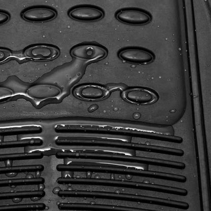 3-Piece: OxGord Car Floor Mats Ridged Rubber Full Set Universal Fit