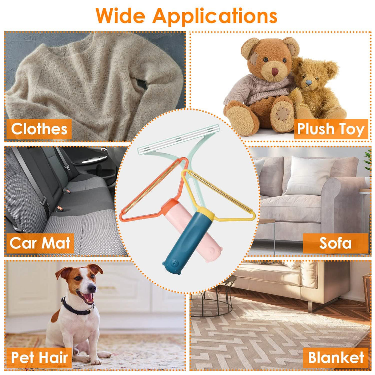 3-Piece: Portable Reusable Double Side Lint Remover
