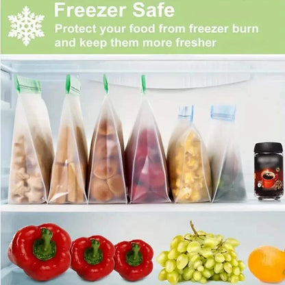 3-Piece Set: Reusable Silicone Food Storage Bag, Leak Proof And Reusable Freezer Bag - Small, Medium and Large