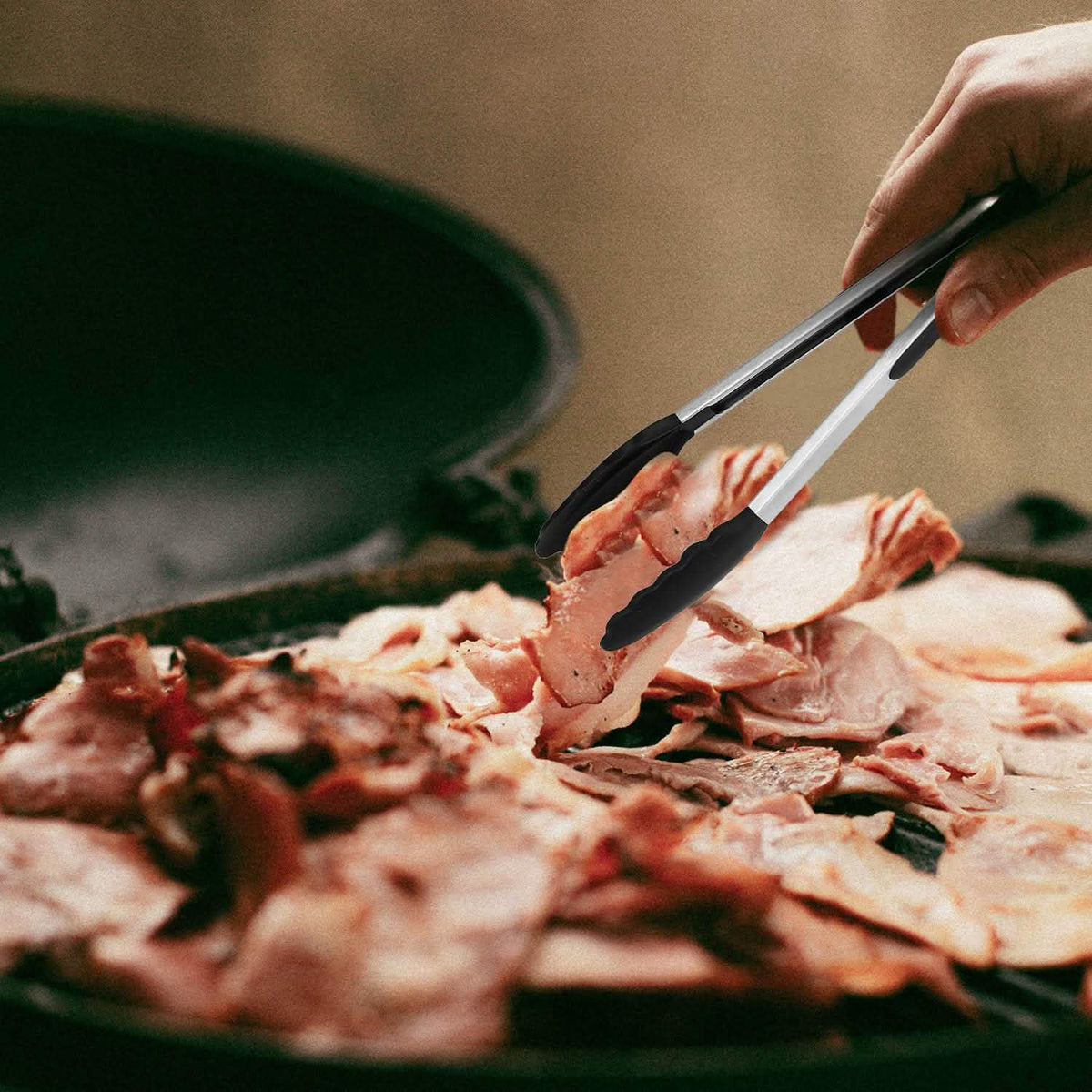 3-Pieces: Kitchen Tongs Stainless Steel with Silicon