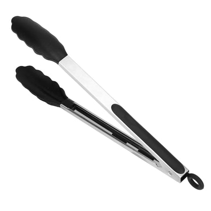 3-Pieces: Kitchen Tongs Stainless Steel with Silicon