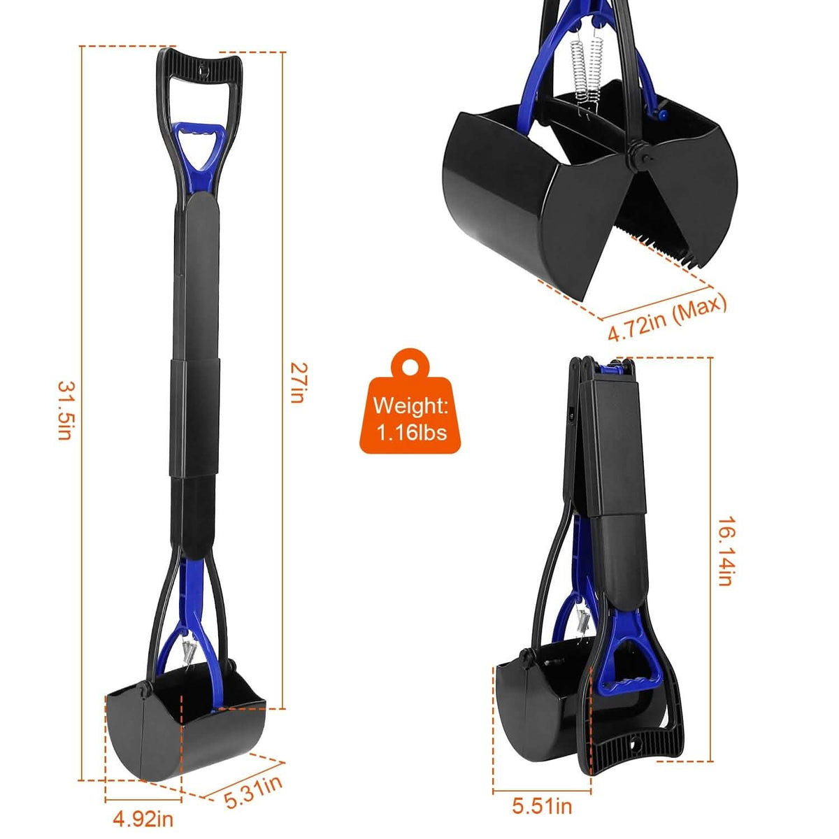 31.5-Inch Pet Pooper Scooper
