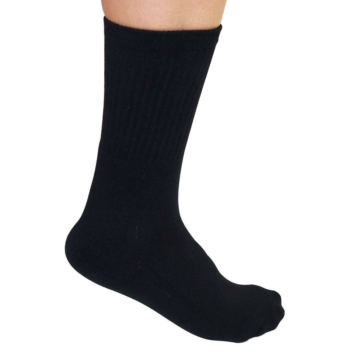 3/4 Crew Black Bamboo Viscose Socks