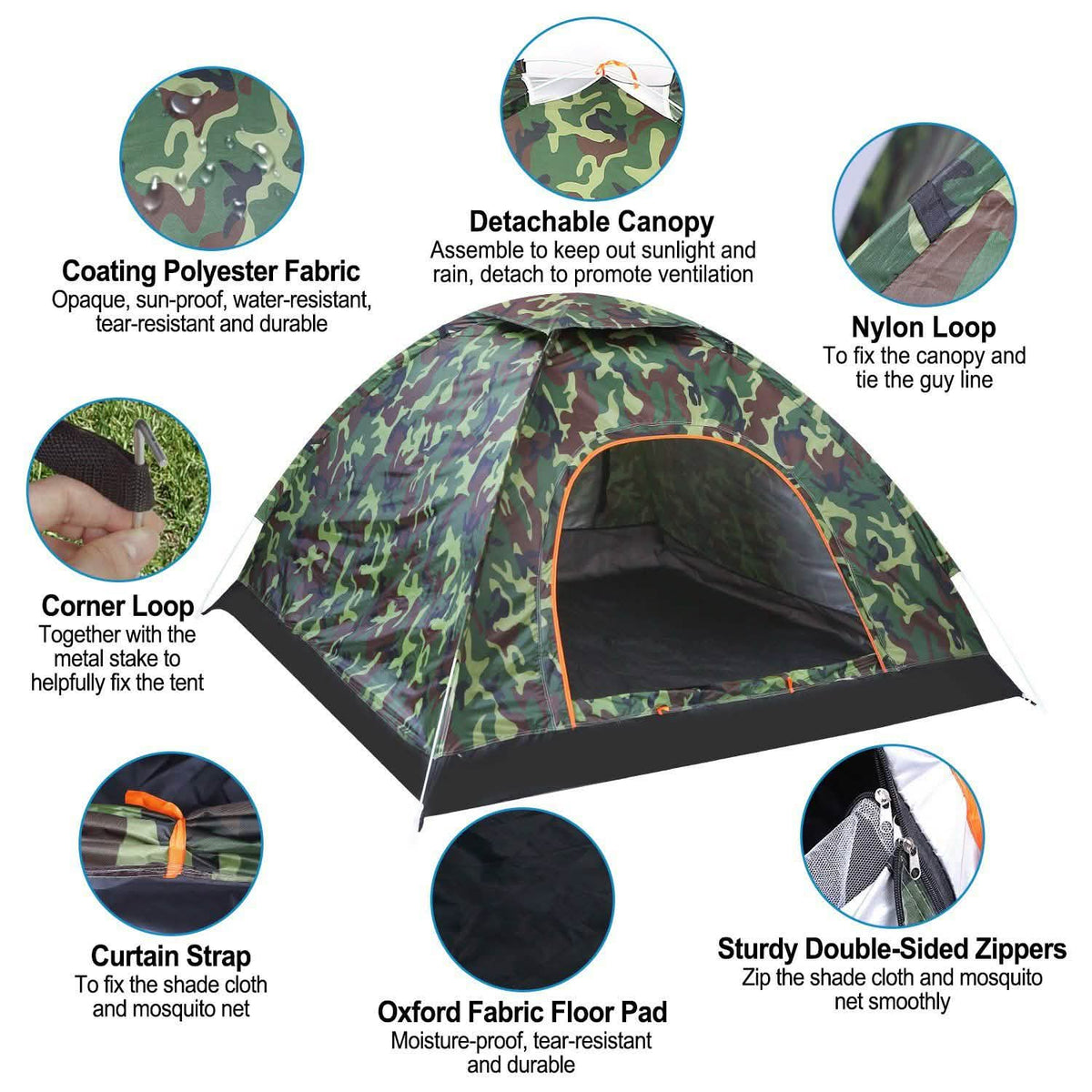 3/4 Person Instant Pop Up Dome Tent