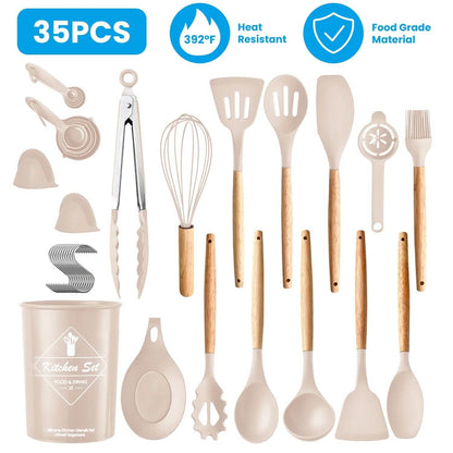 35-Pieces: Kitchen Cooking Utensils Set