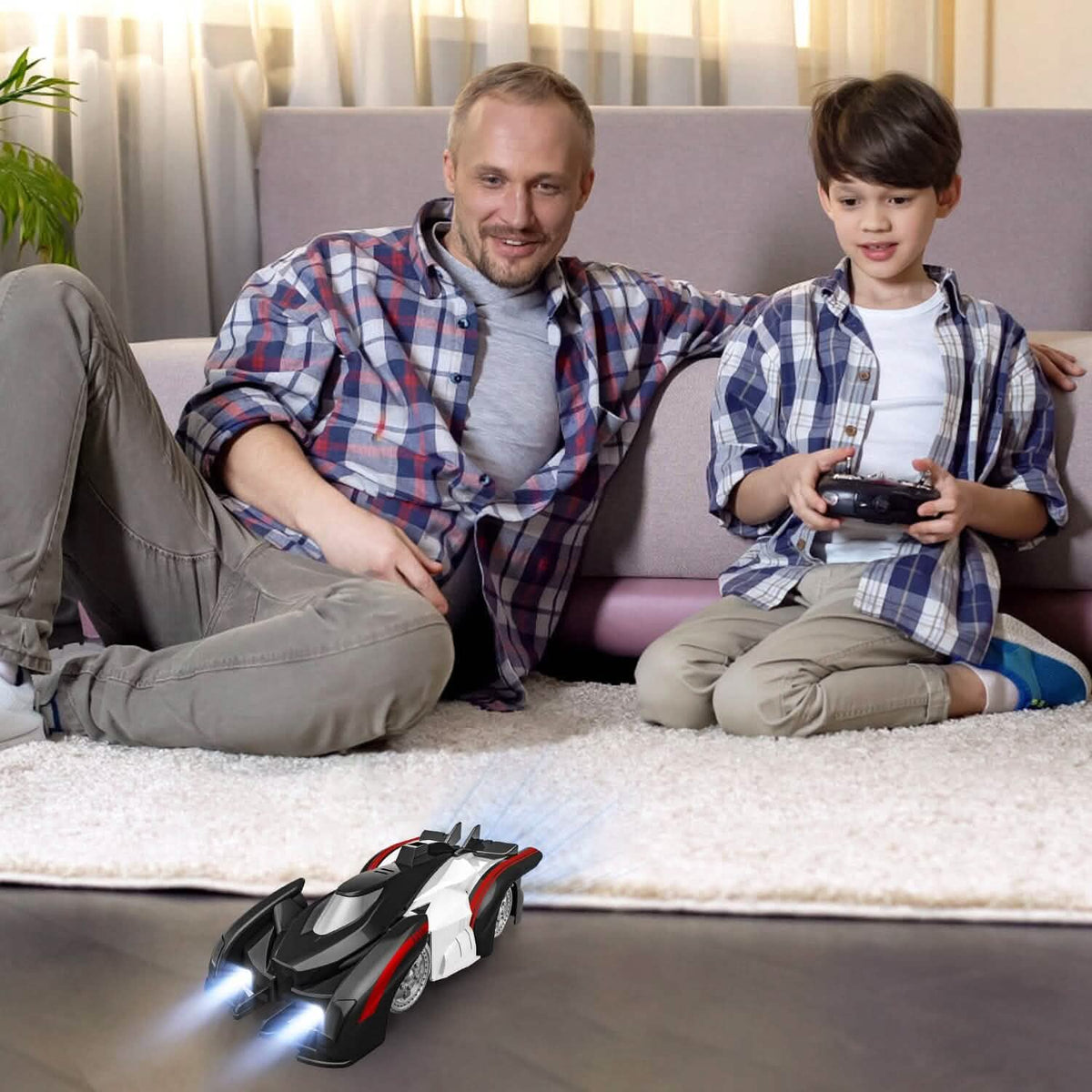 360¬∞ Rotating Electric Wall Climbing Remote Control Dual Mode Car