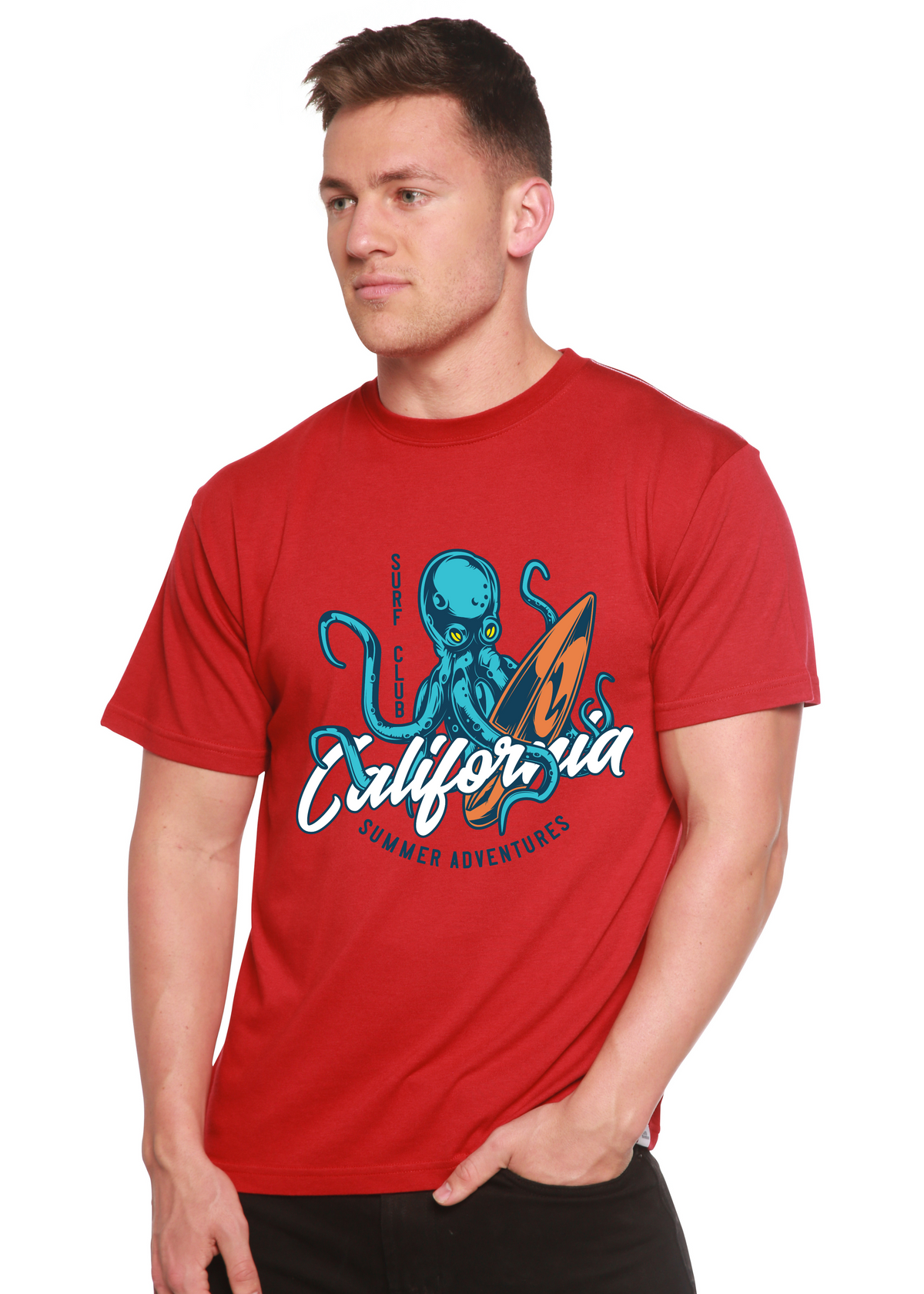 California Summer Adventures Men's Bamboo Viscose/Organic Cotton Short Sleeve Graphic T-Shirt