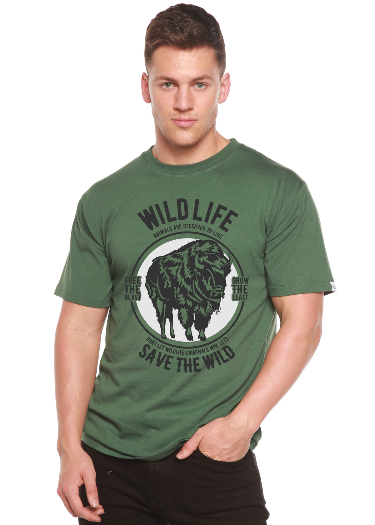 Wild Life Spun Bamboo® Men's Bamboo Viscose/Organic Cotton Short Sleeve Graphic T-Shirt