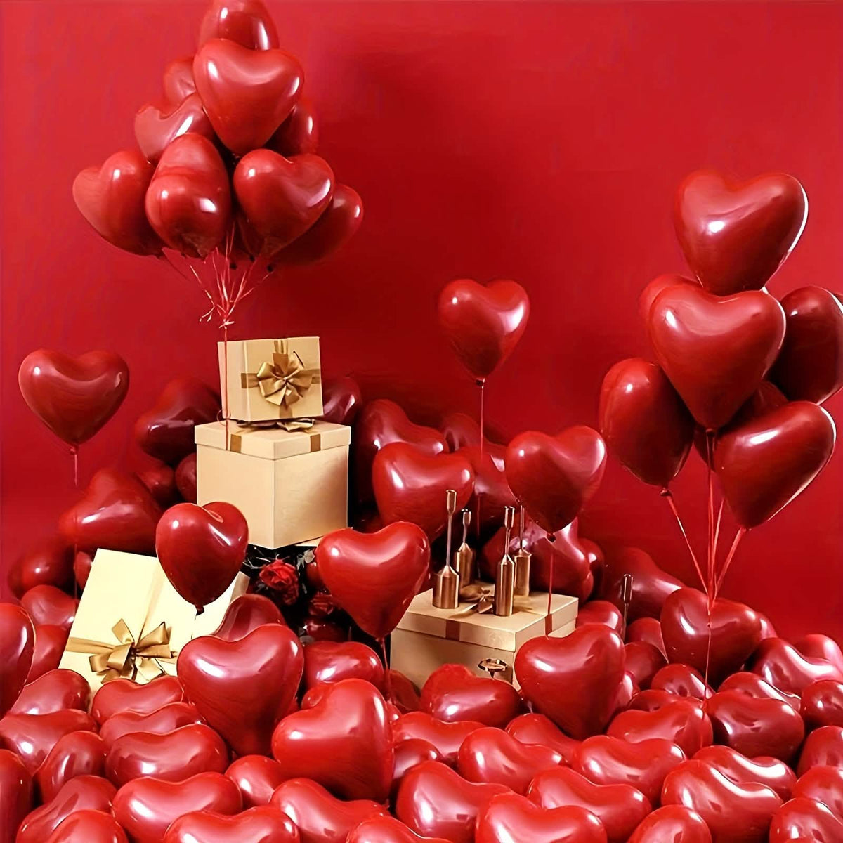 30pcs Red Heart Balloons – Party & Home Decor Set