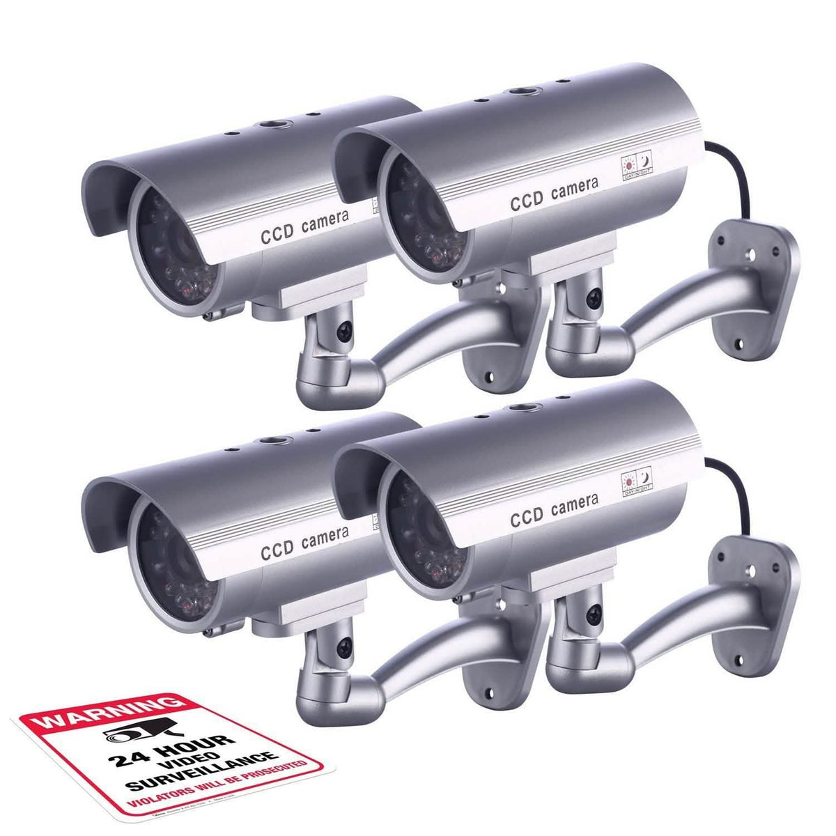 4 Pack: Fitnate Fake Security Camera CCTV Surveillance System