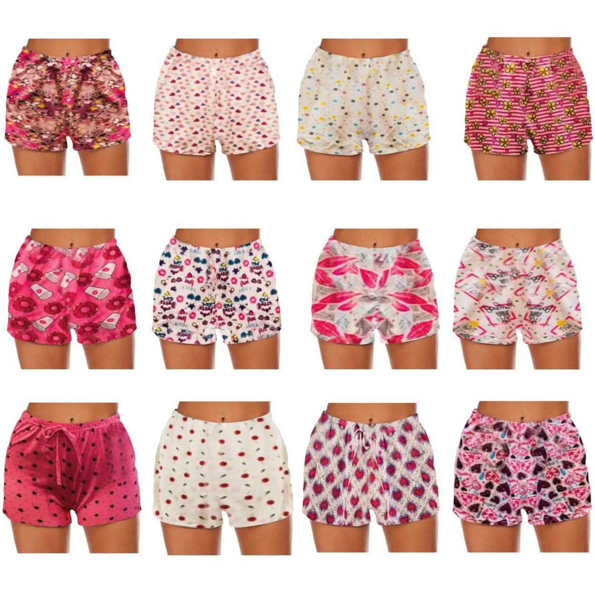 4-Pack: Mystery Deal Women's Comfy Lounge Bottom Pajama Shorts with Drawstring