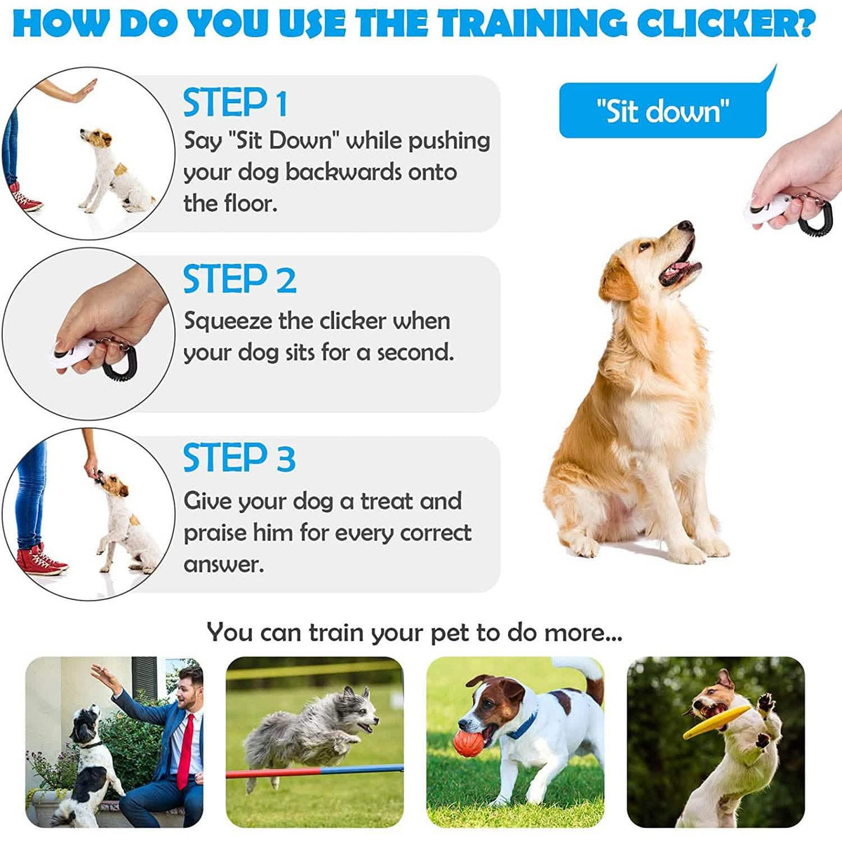 4-Pack: OYEFLY Dog Training Clicker with Wrist Strap