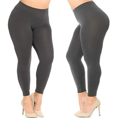 4-Pack: Plus Size Women's Ultra-Soft Stretchy Solid Yoga Leggings